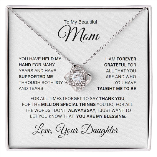 To Mom | From Daughter |Love Knot Necklace