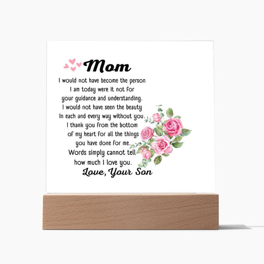 To Mom | Acrylic Square Plaque | Gift From Son