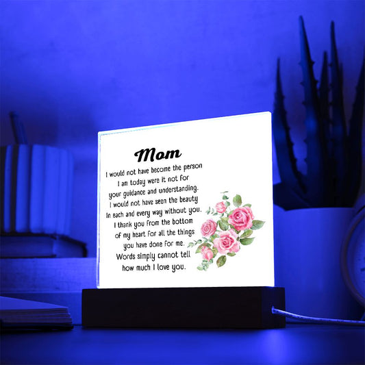 Mom | Acrylic Square Plaque | I Love you