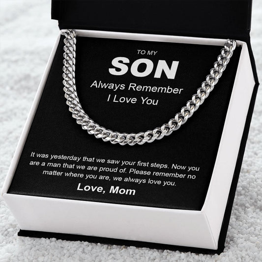 My Son | Always Remember - Cuban Link Chain