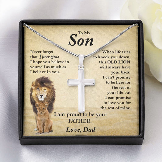 My Son | This Old Lion - Stainless Steel Cross Necklace